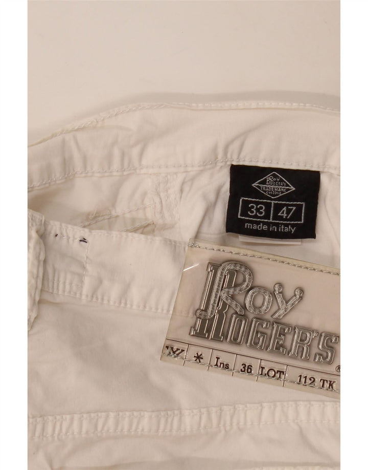 ROY ROGERS Pantaloni casual dritti da uomo W33 L33 Cotone bianco