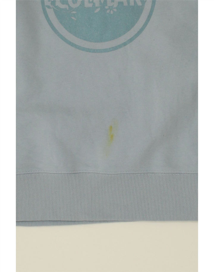COLMAR Womens Oversized Graphic Sweatshirt Jumper UK 10 Small Blue Cotton Vintage Colmar and Second-Hand Colmar from Messina Hembry 
