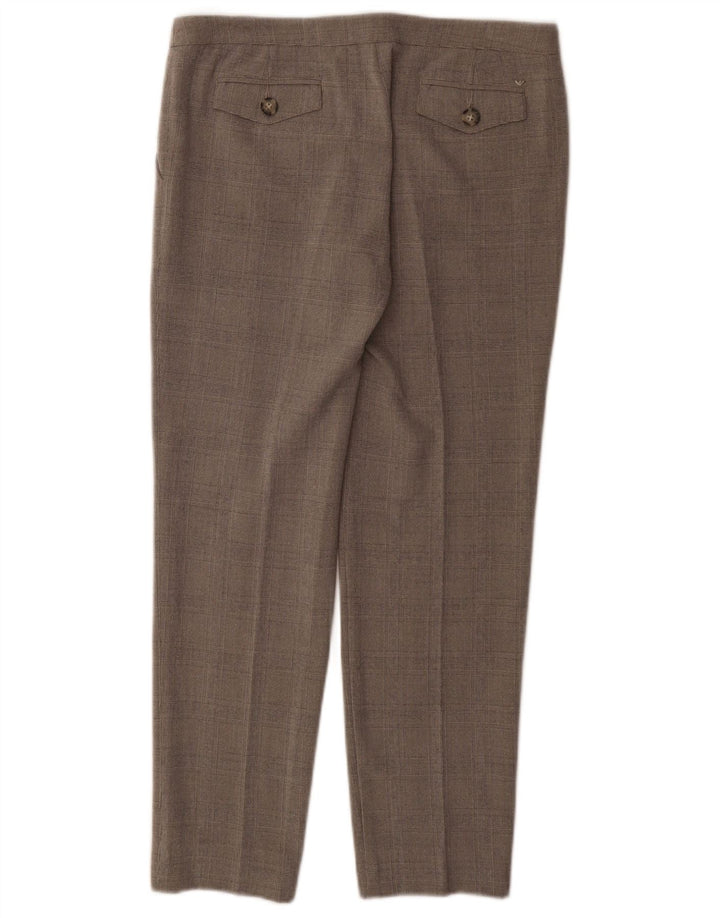 Pantaloni da abito dritti da donna Armani EU 40 medio W30 L27 grigio a quadri