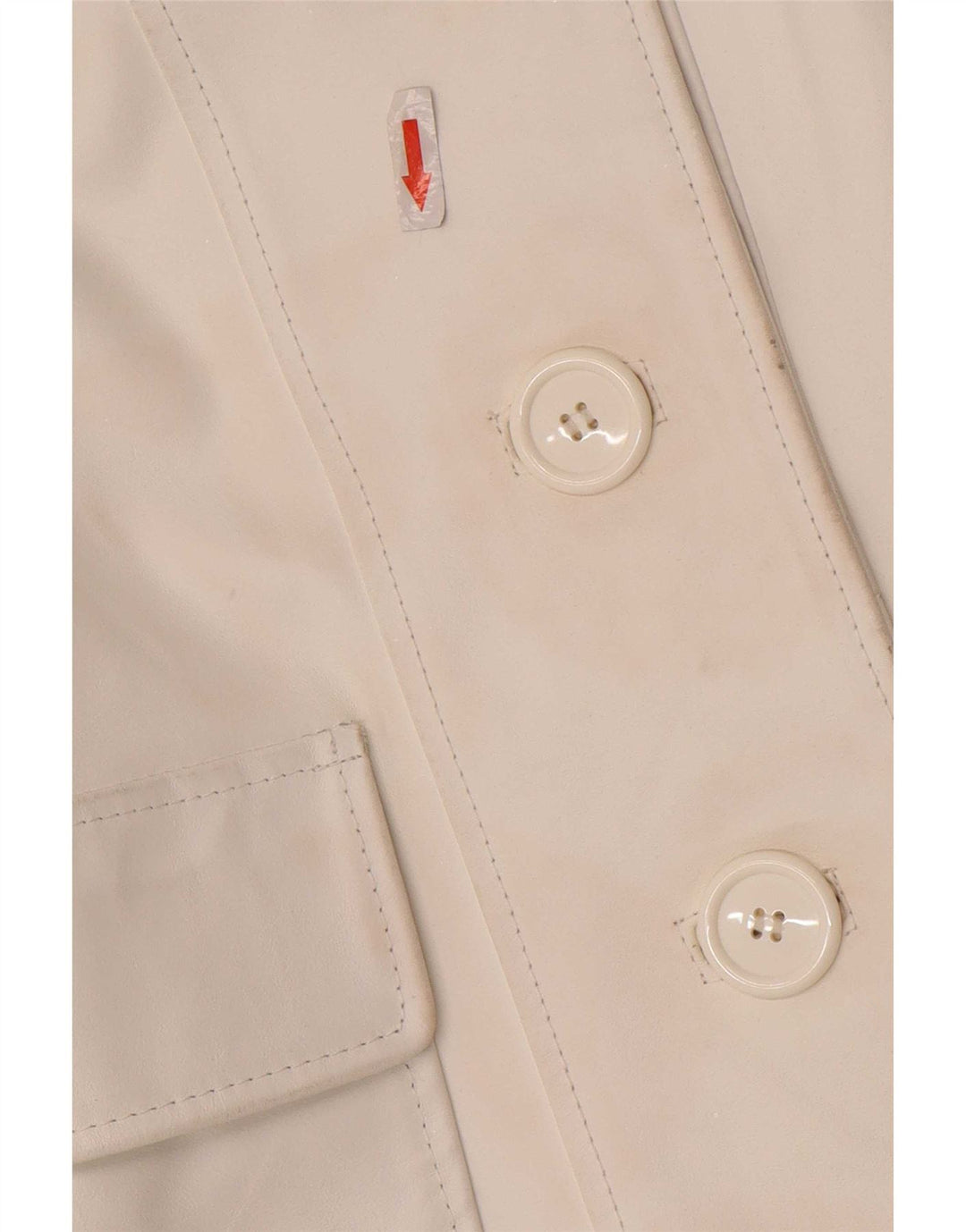 Giacca blazer in pelle vintage da donna a 3 bottoni UK 10 piccola bianca