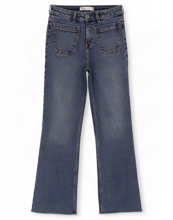 Jeans Bootcut da donna Zara EU 34 2XS W24 L25 Cotone blu
