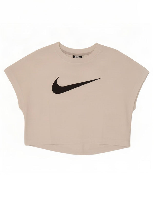 T-shirt grafica corta Nike da donna UK 16 grande bianca