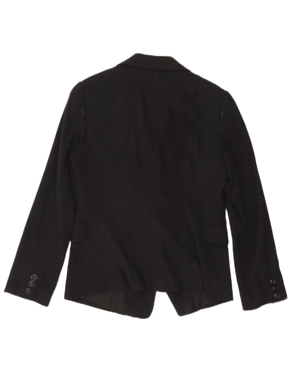 Giacca Blazer a 2 Bottoni da Donna Benetton IT 46 Large Nera in Viscosa