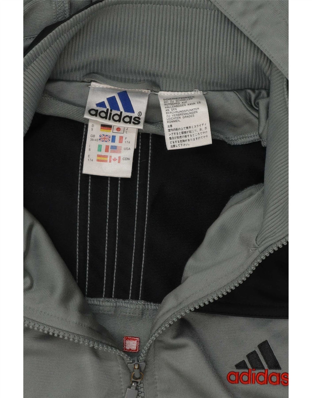 Giacca da tuta da uomo con cappuccio Adidas UK 38/40 Colore grigio medio