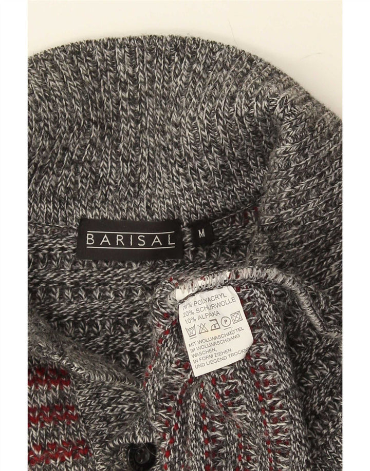 Maglione da uomo Barisal con collo alto, poliacrilico a righe grigio medio