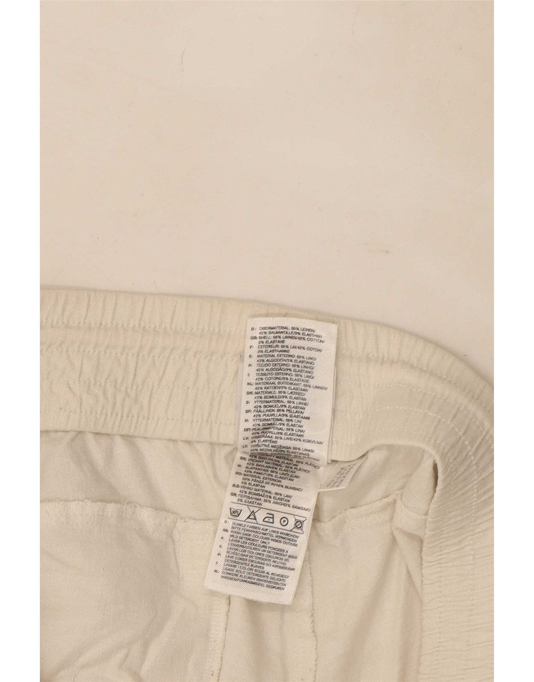 Pantaloni casual dritti da uomo Adidas medi W32 L29 lino bianco