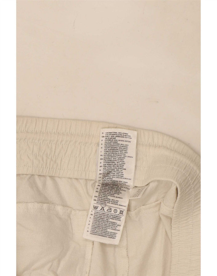 Pantaloni casual dritti da uomo Adidas medi W32 L29 lino bianco