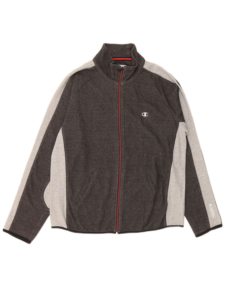 Giacca da tuta da uomo CHAMPION grande in cotone grigio