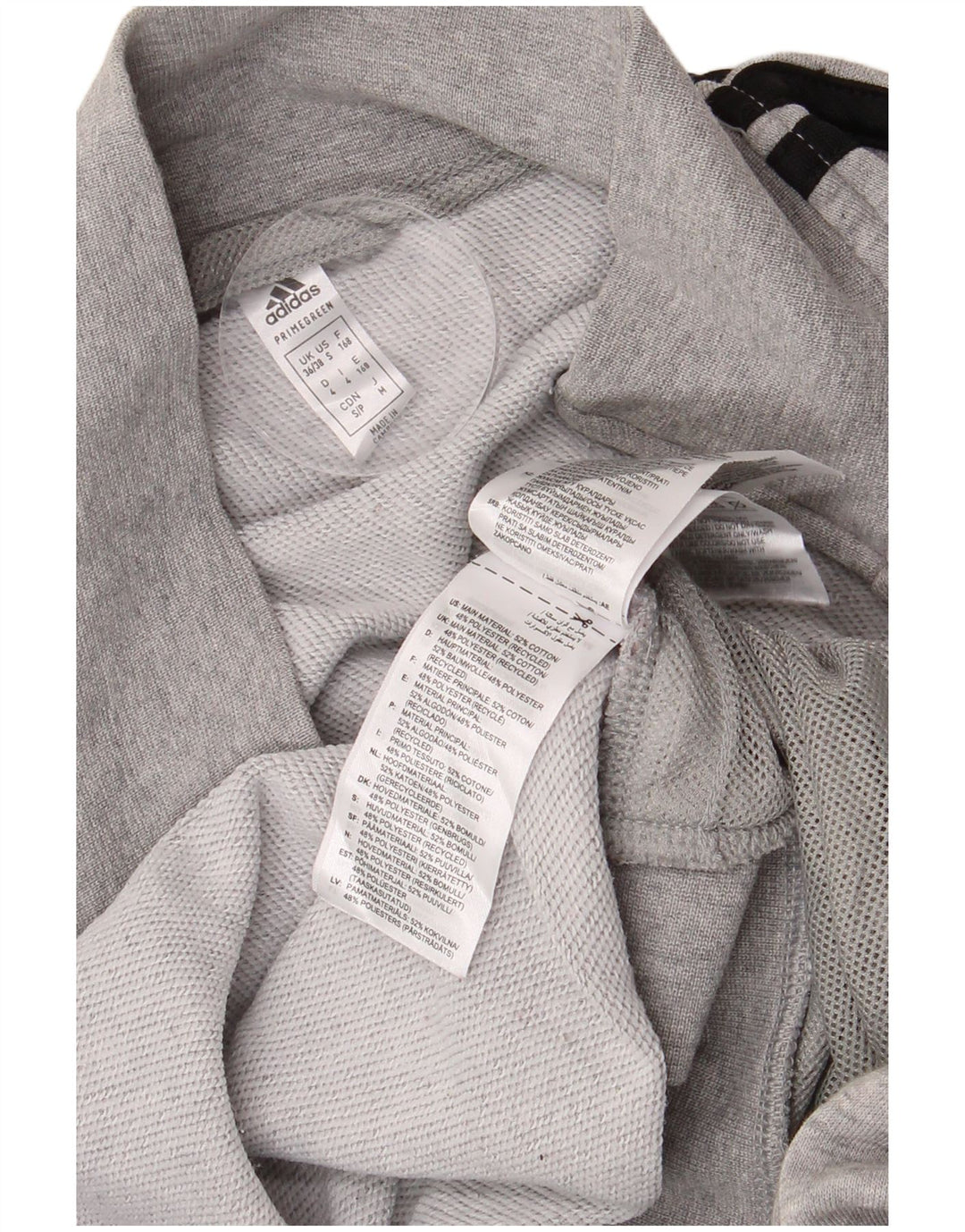 Giacca da tuta da uomo ADIDAS UK 36/38 piccolo cotone chiazzato grigio
