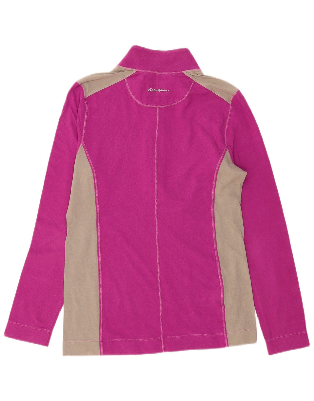 Eddie Bauer Top da donna con zip e collo a maniche lunghe UK 12 Blocco colore viola medio