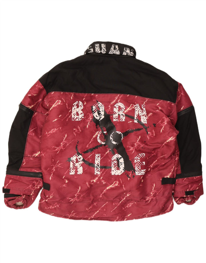IGUANA Mens Graphic Ski Jacket UK 42 XL Red Colourblock Polyester