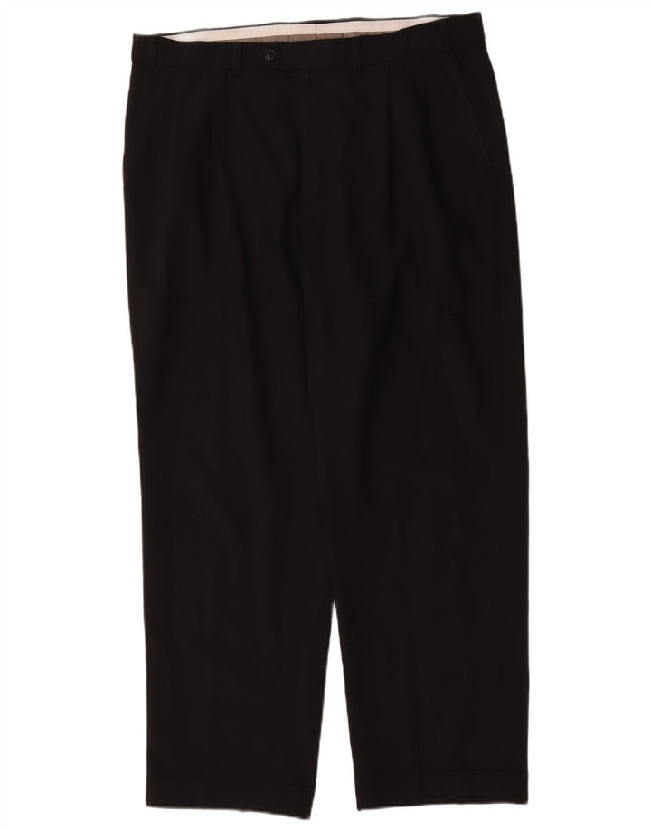 Pantaloni da abito dritti Marks & Spencer da uomo St. Michael W36 L29 neri