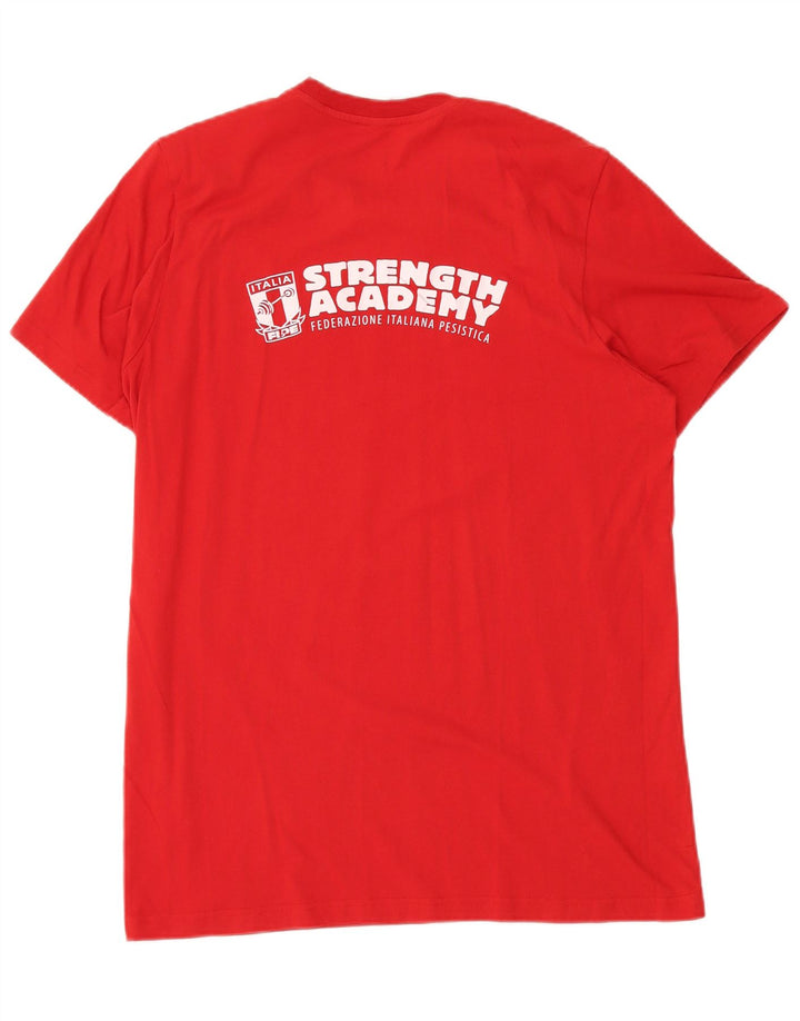 T-shirt grafica ADIDAS da uomo Italia Top grande in cotone rosso