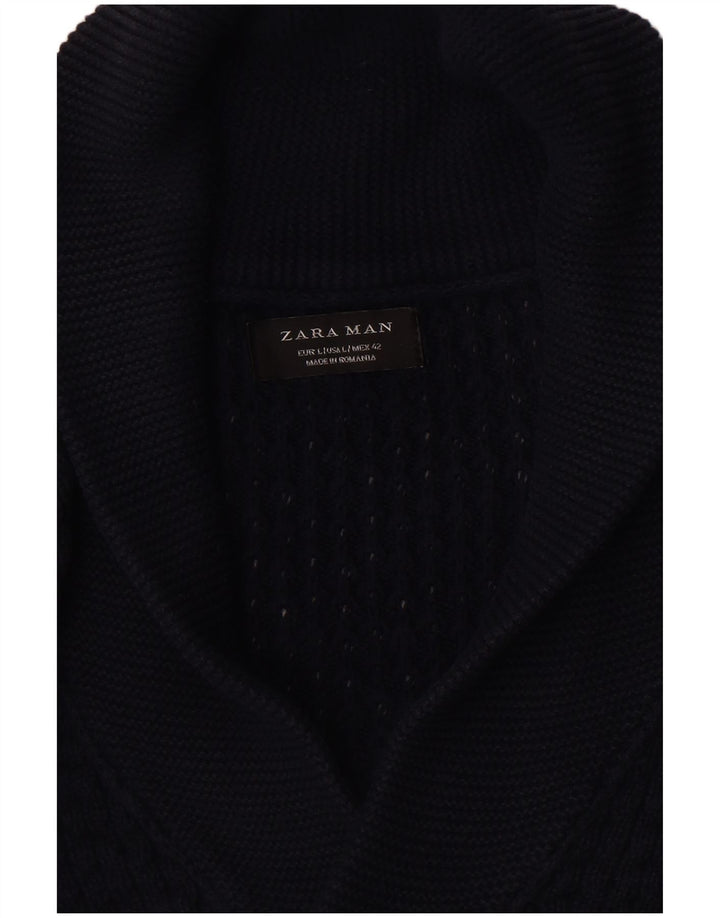 Maglione cardigan da uomo Zara grande blu navy