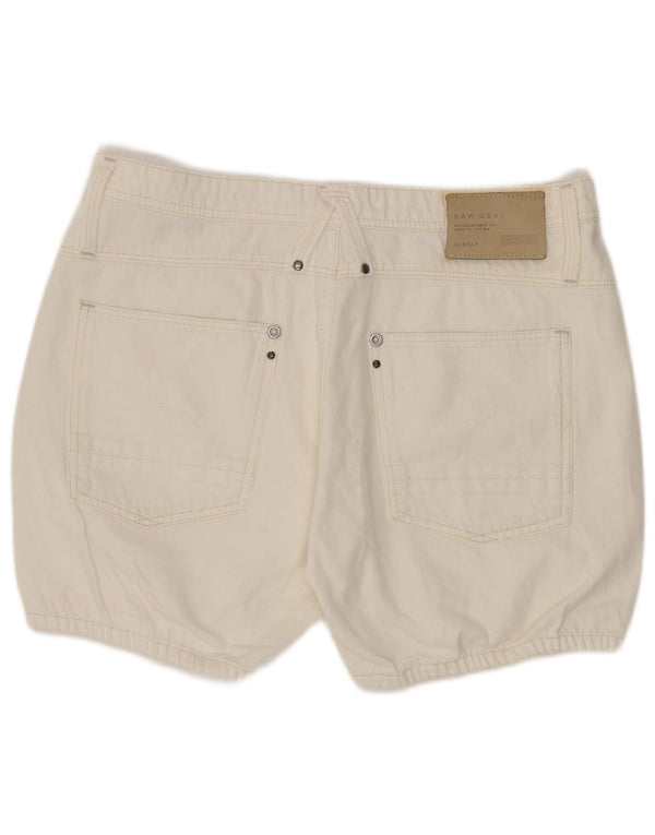 Pantaloncini di jeans da donna G-Star W27 piccoli in cotone bianco
