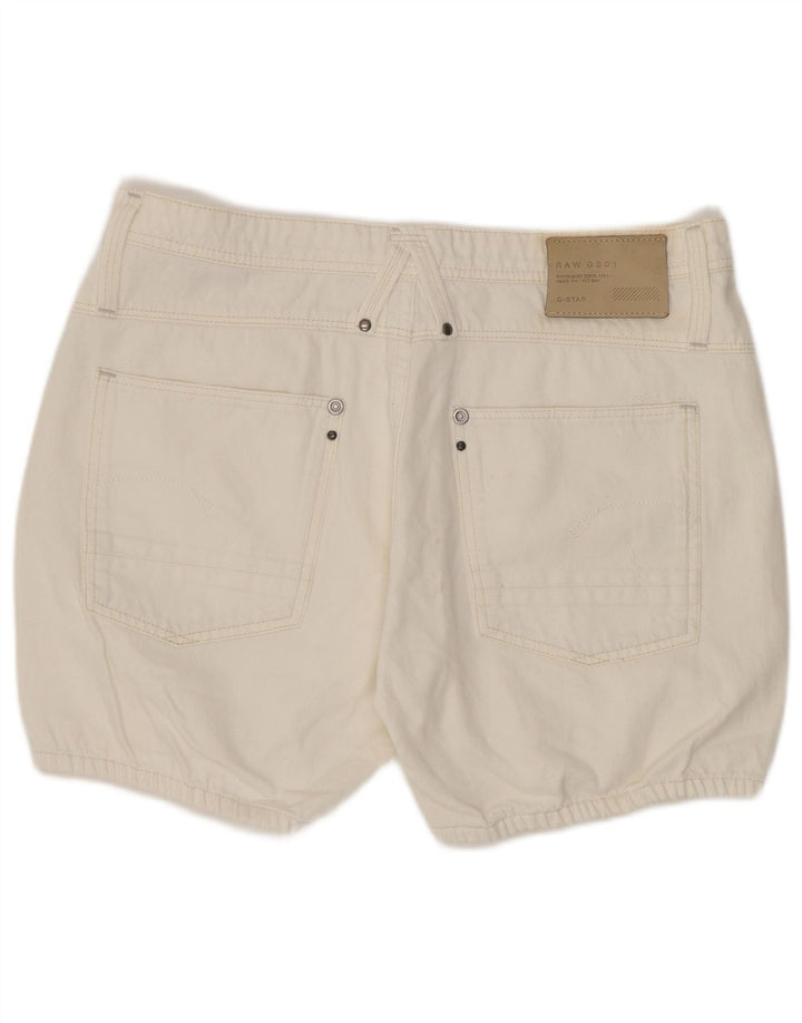 Pantaloncini di jeans da donna G-Star W27 piccoli in cotone bianco