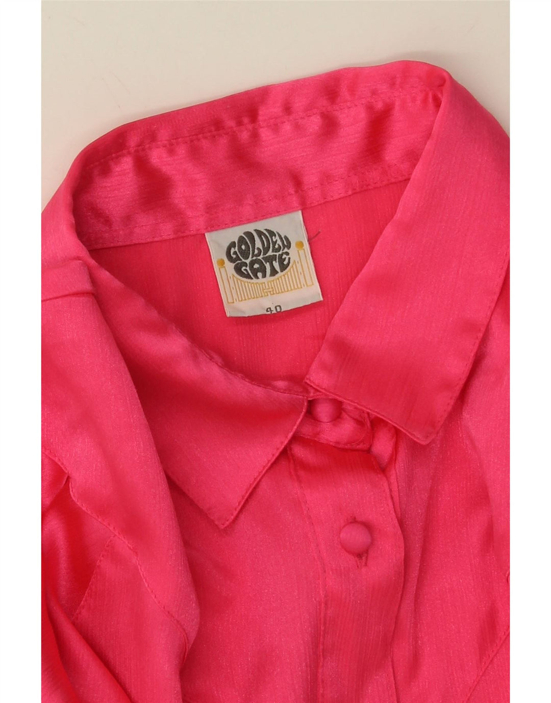 GOLDEN GATE Womens 3/4 Sleeve Shirt Blouse EU 40 Medium Pink Polyester Vintage Golden Gate and Second-Hand Golden Gate from Messina Hembry 