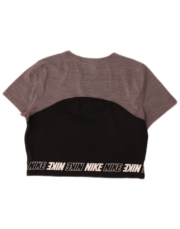 T-shirt grafica Nike Dri Fit Crop da donna, taglia UK 16, grande, colore nero