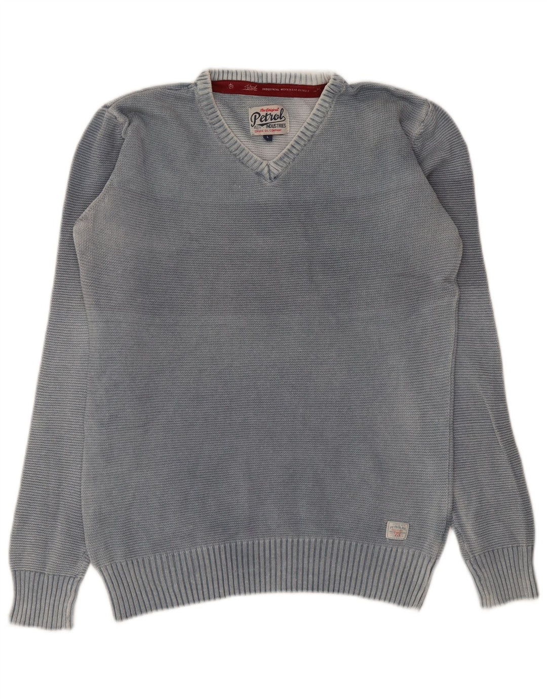 Maglione da uomo con scollo a V Petrol Industries, grande cotone grigio