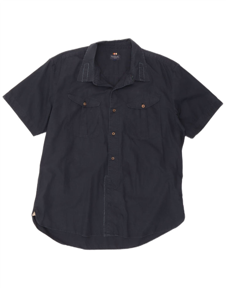 Camicia a maniche corte da uomo Paul Smith 2XL cotone blu navy