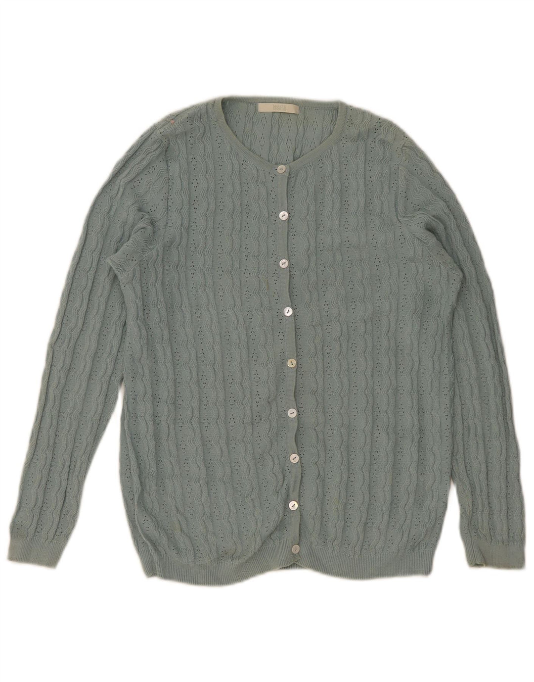 Maglione cardigan da donna Marks & Spencer UK 8 piccolo cotone verde