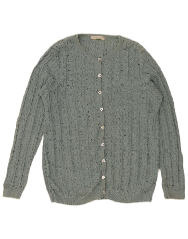 Maglione cardigan da donna Marks & Spencer UK 8 piccolo cotone verde