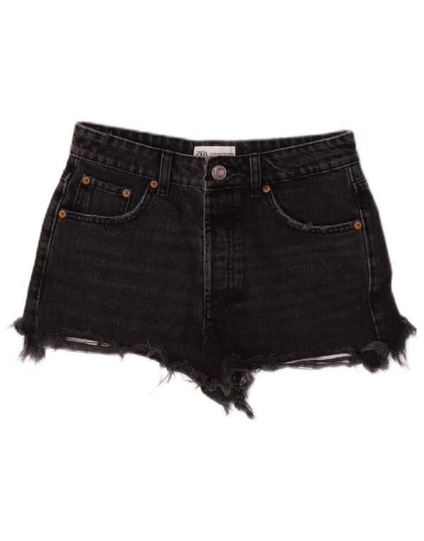 Pantaloni caldi in denim a vita alta da donna Zara EU 34 2XS W24 Grigio