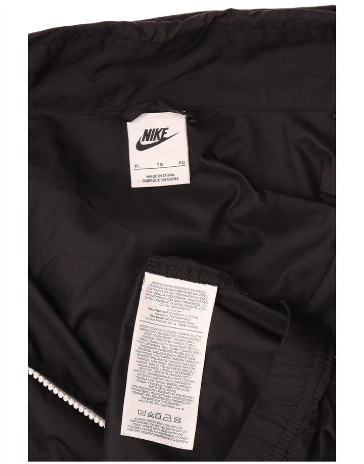 Giacca antipioggia con cappuccio Nike da uomo XL in nylon nero