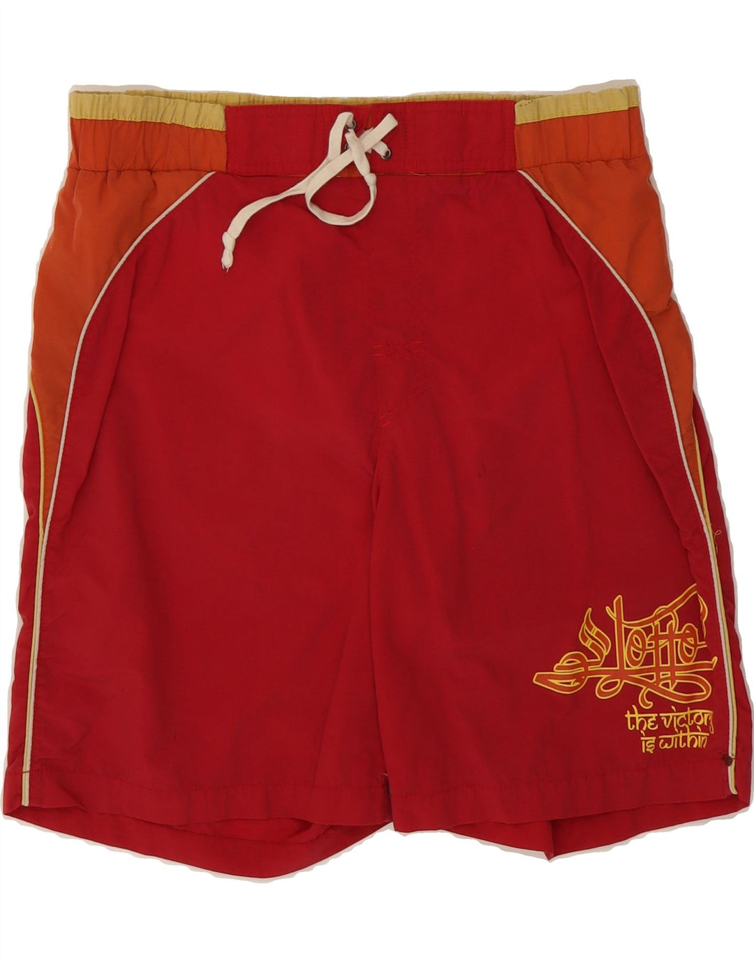 LOTTO Mens Graphic Swimming Shorts Large Red Colourblock Vintage Lotto and Second-Hand Lotto from Messina Hembry 