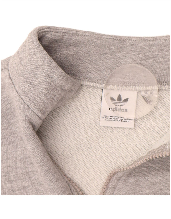 Felpa grafica oversize da donna Adidas UK 10 Small Grey Flecked