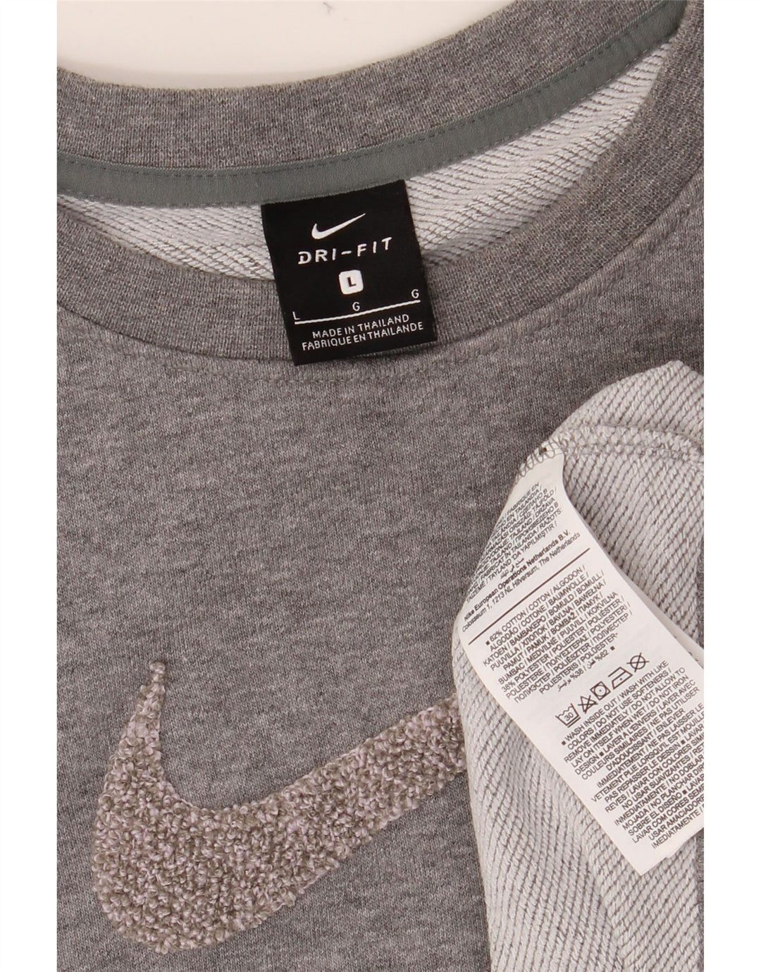 NIKE Felpa corta con grafica oversize da donna UK 16 Large Grigio