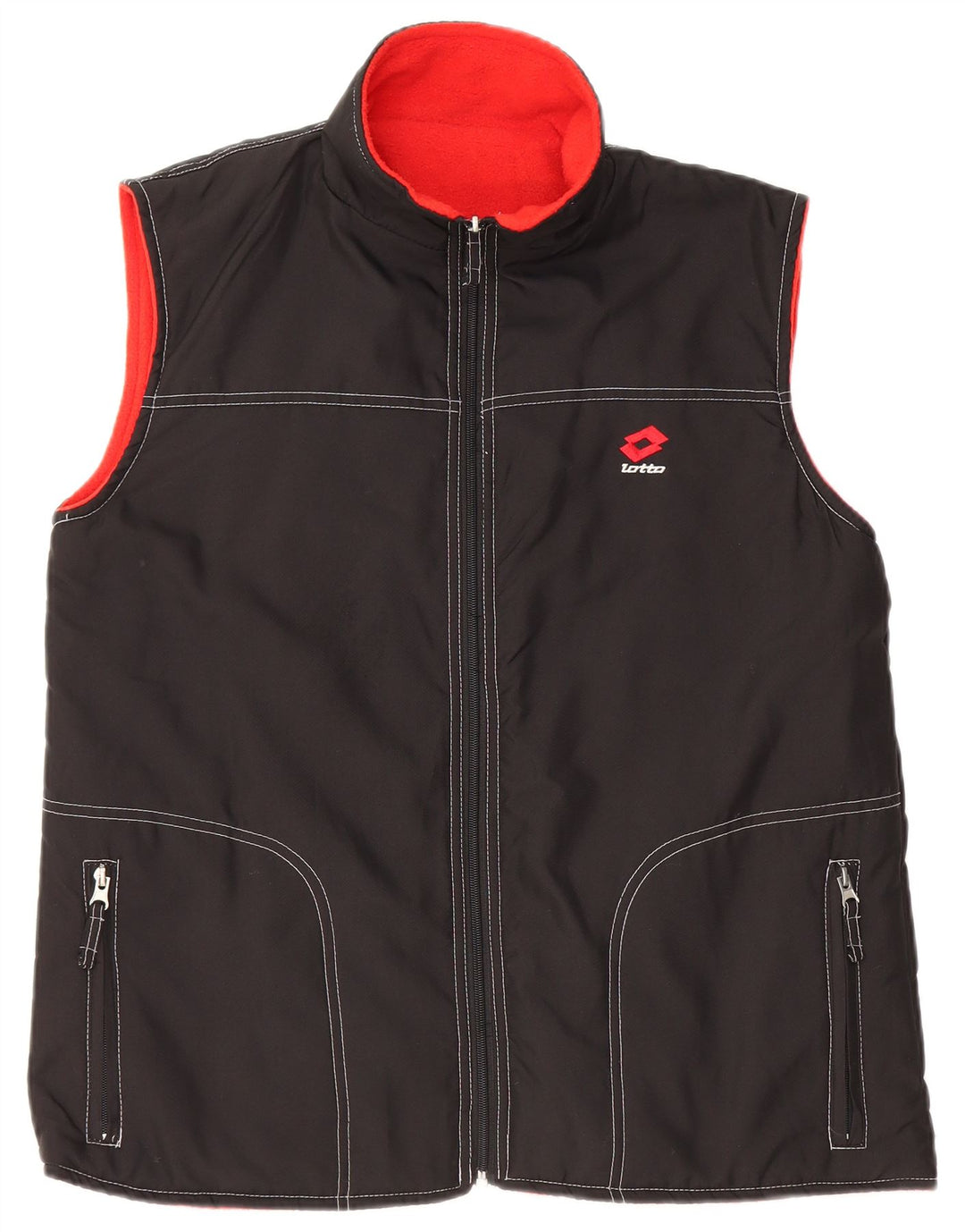 Gilet reversibile grafico da uomo Lotto UK 36 piccolo poliestere nero