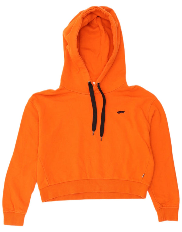 Felpa con cappuccio oversize corta da donna Vans UK 10 Small in cotone arancione