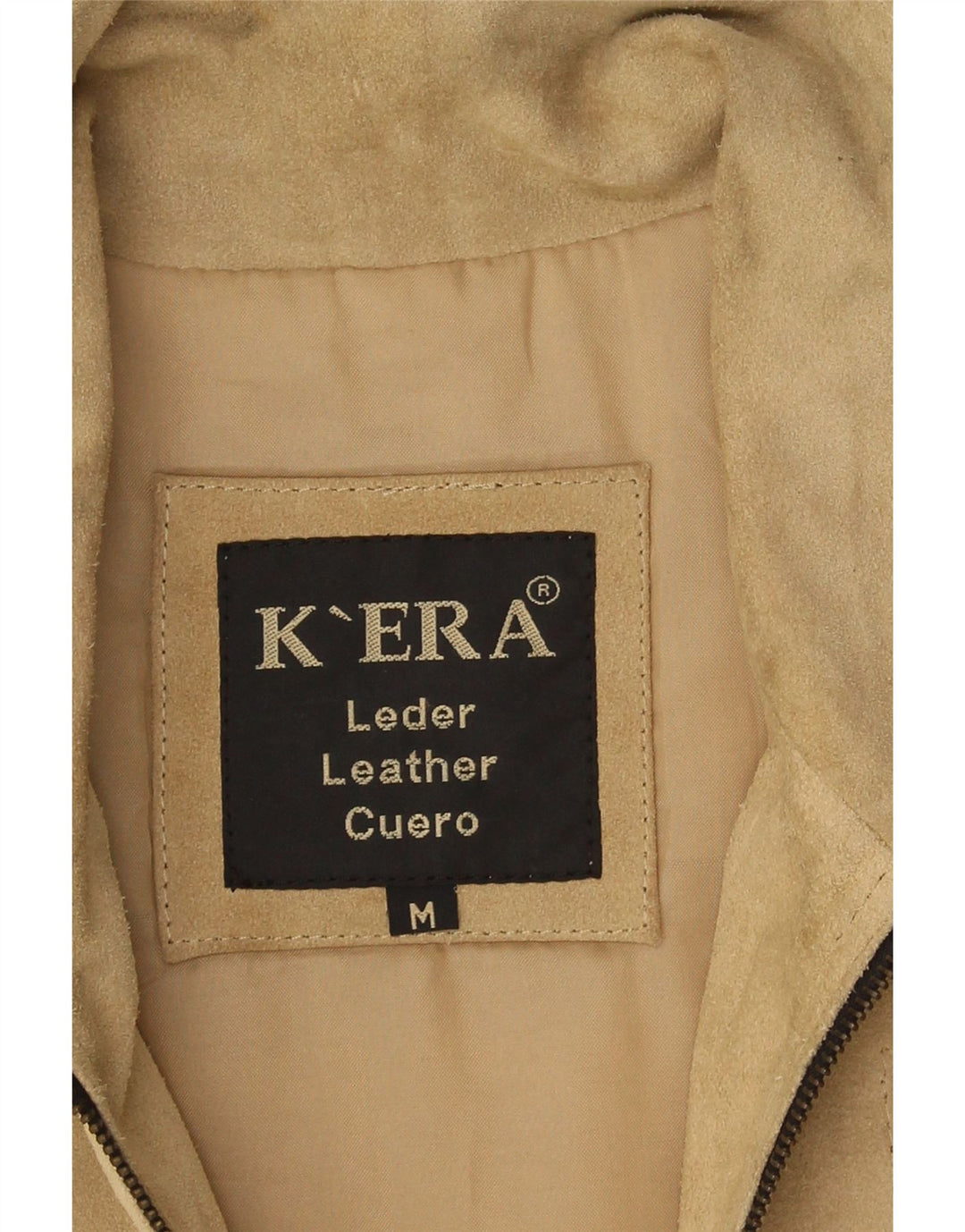 Gilet vintage da uomo in pelle scamosciata UK 38 in pelle beige media