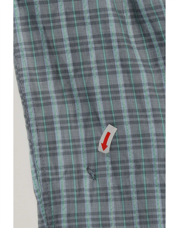 Pantaloni chino vintage da uomo con pegged W29 L31 poliestere a quadri blu