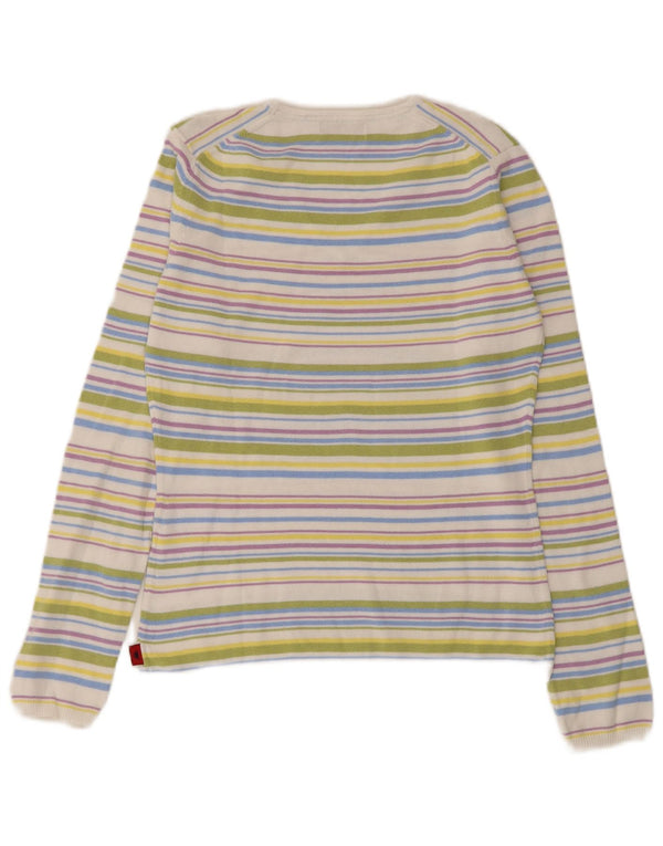 Maglione Kappa da donna con scollo a V UK 12 medio a righe multicolore