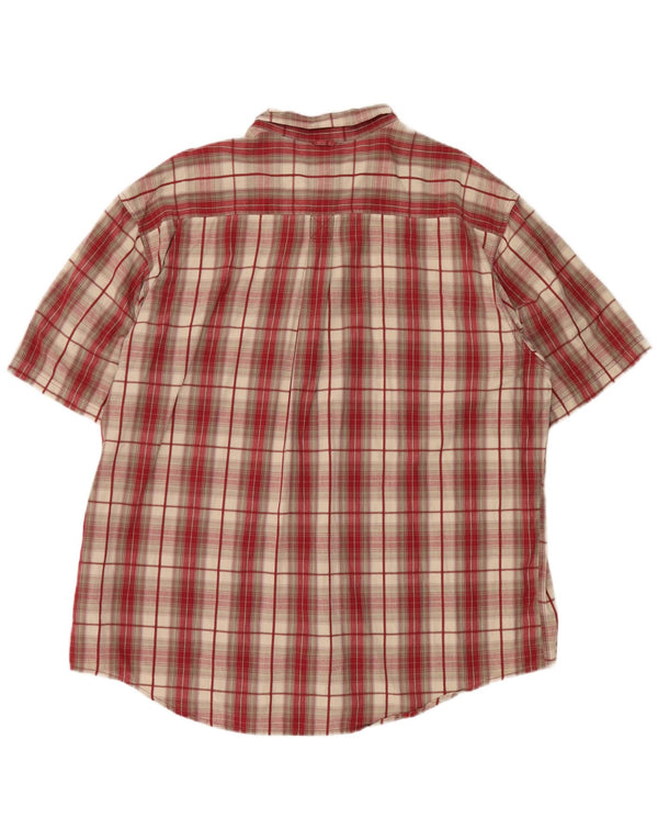 Camicia a maniche corte da uomo TIMBERLAND 2XL cotone a quadri rossi