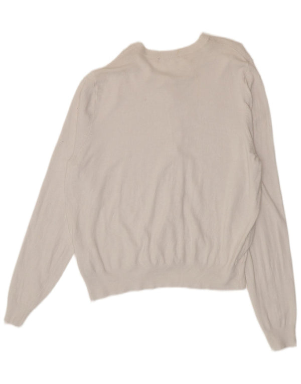 Maglione cardigan da donna Marks & Spencer UK 18 XL viscosa bianca