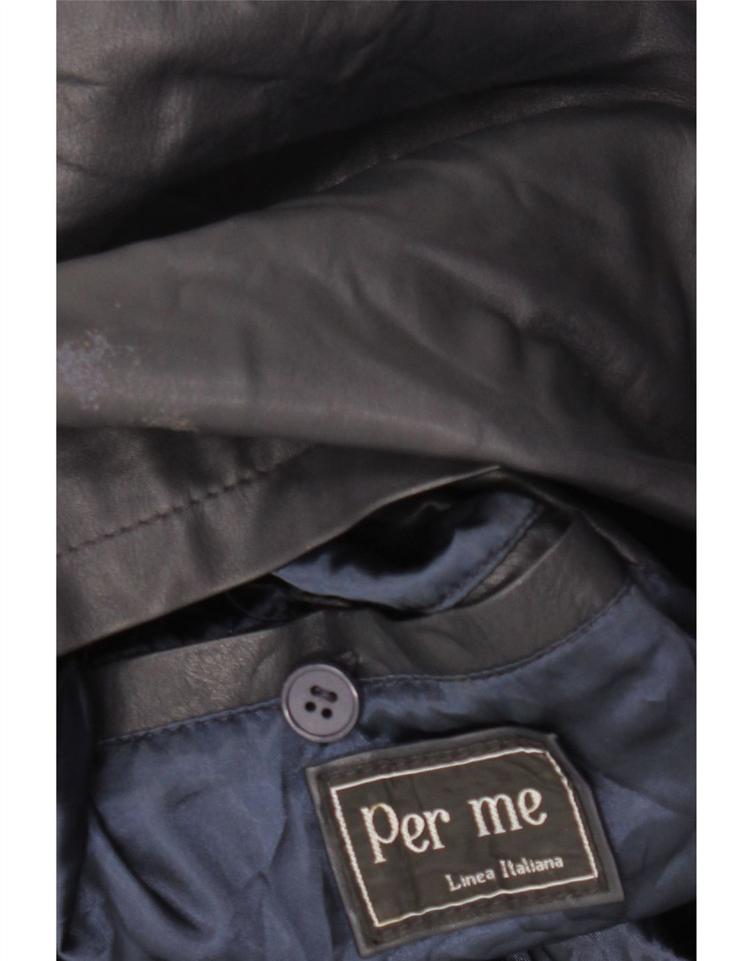 PER ME Giacca in pelle da donna UK 22 2XL Pelle nera