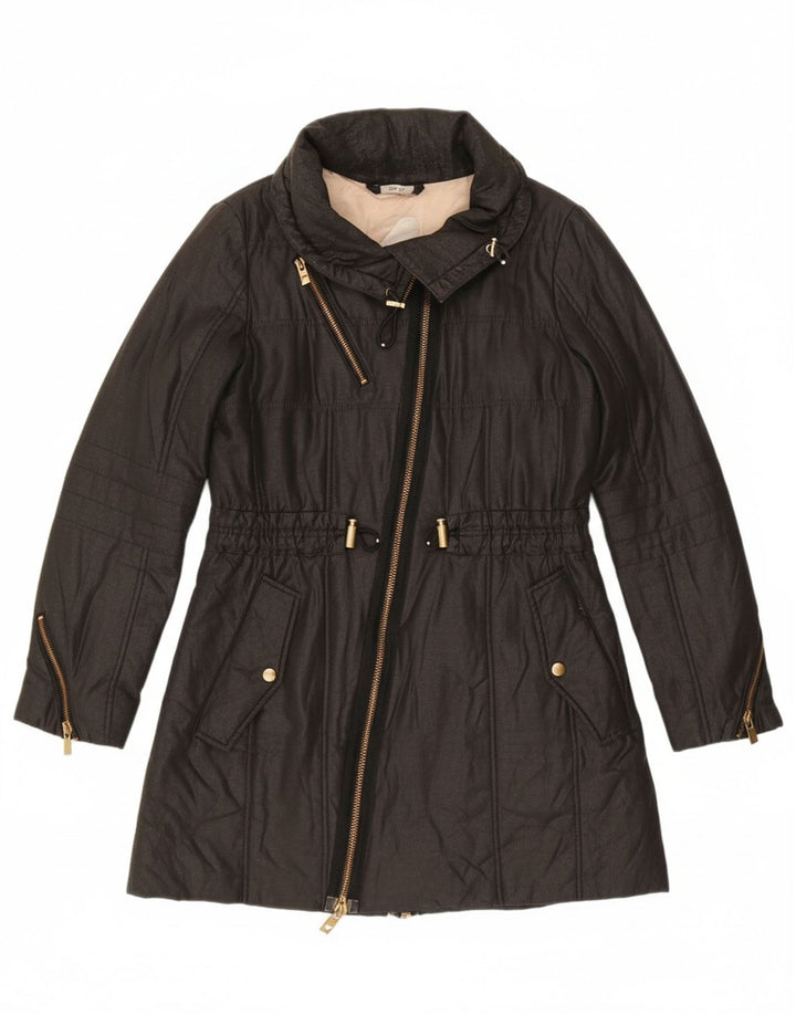 HOGAN Womens Slim Fit Overcoat UK 10 Small Grey Vintage Hogan and Second-Hand Hogan from Messina Hembry 