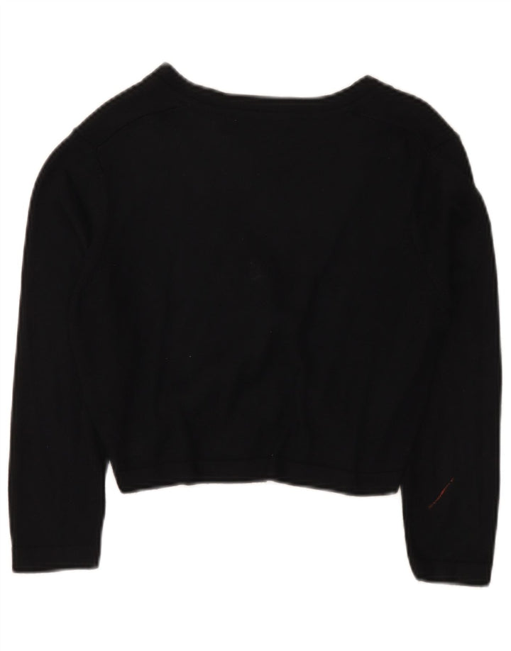 Maglione cardigan corto da donna Marks & Spencer UK 12 viscosa nera media