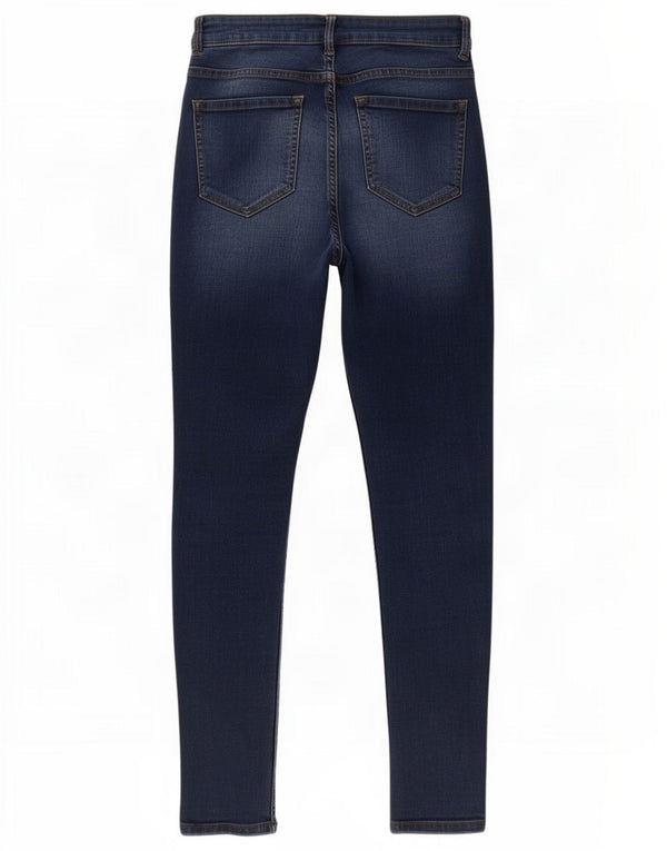 Marks & Spencer Womens Skinny Jeans UK 10 Small W28 L28 Navy Blue Cotton