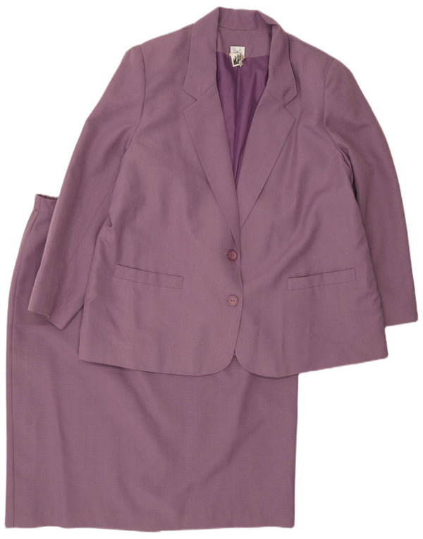 Set gonna vintage da donna a 2 bottoni UK 22 3XL W42 poliestere viola