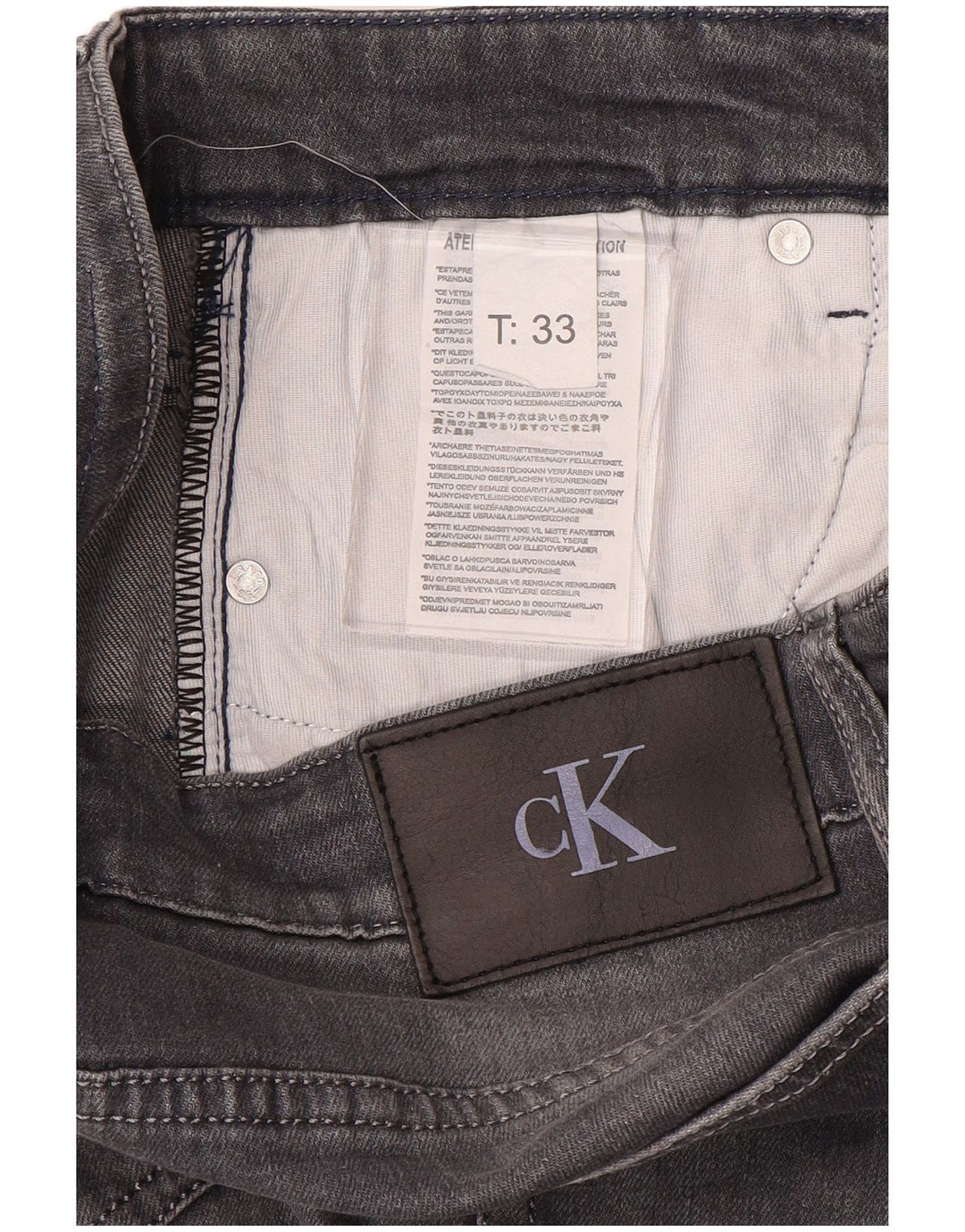 CALVIN KLEIN Mens Slim Jeans W33 L32 Grey
