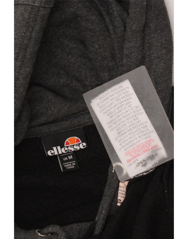 Felpa con cappuccio grafica da uomo Ellesse, cotone color block medio nero