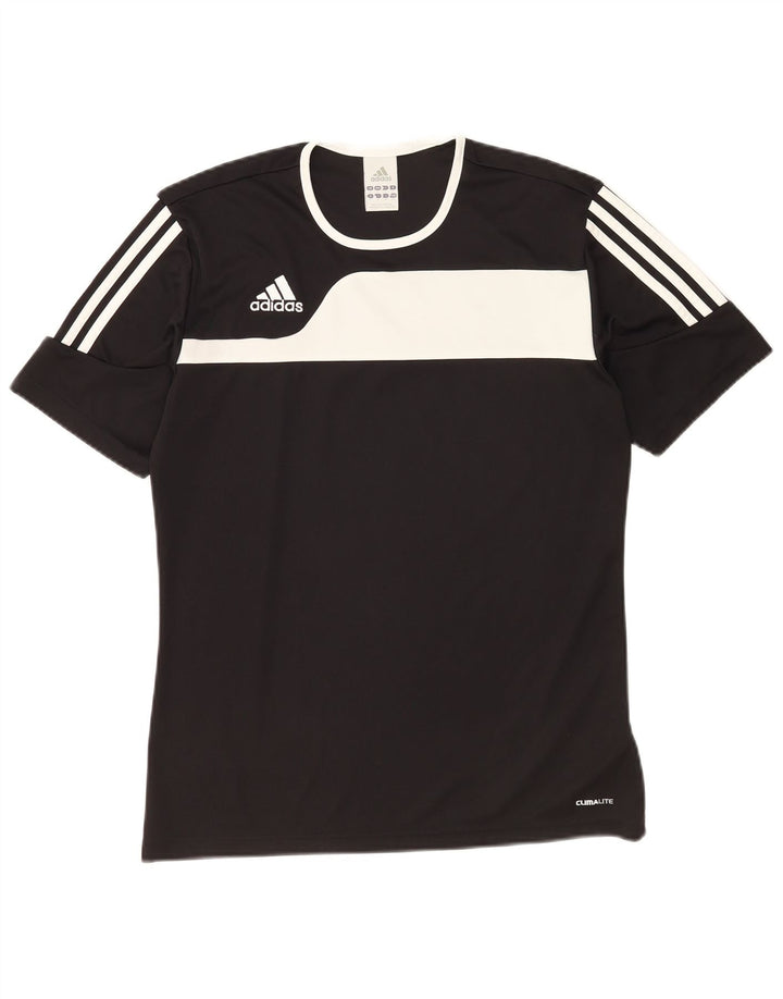 T-shirt Adidas Climalite da uomo, piccola, in poliestere color block nero
