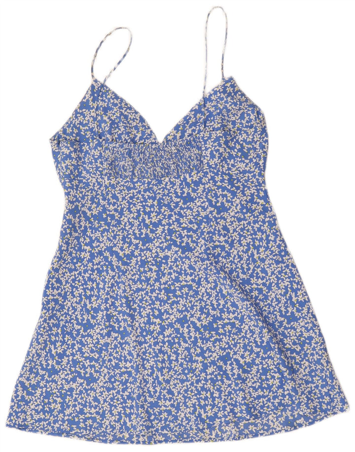 Prendisole da donna Zara UK 14 Grande poliestere floreale blu