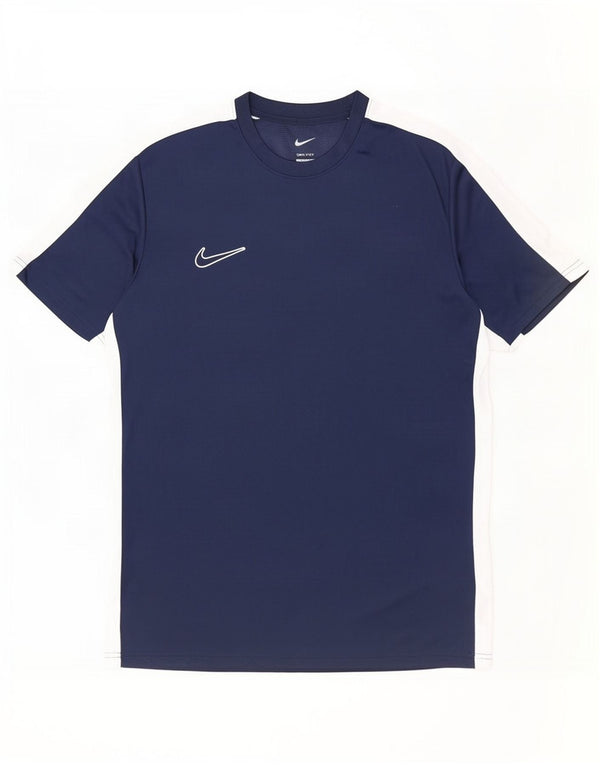 T-shirt Nike da uomo Dri Fit Slim Top XL in poliestere color block blu navy