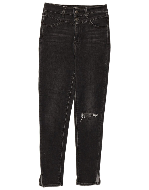 Jeans skinny effetto invecchiato da donna Levi's W27 L27 cotone nero