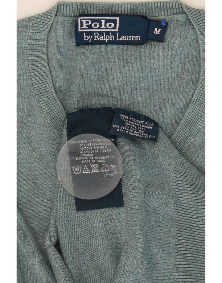 Polo Ralph Lauren Maglione da uomo con scollo a V in cotone grigio medio